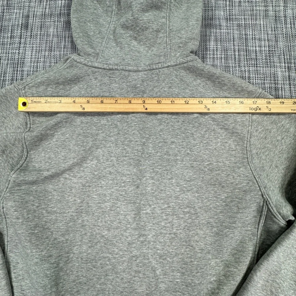 Nike Men's Small Gray Full Zip Fleece Hoodie Embroidered Swoosh Sportswear